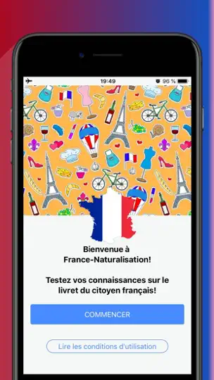 Capture d'écran de France Naturalisation sur iPhone 1