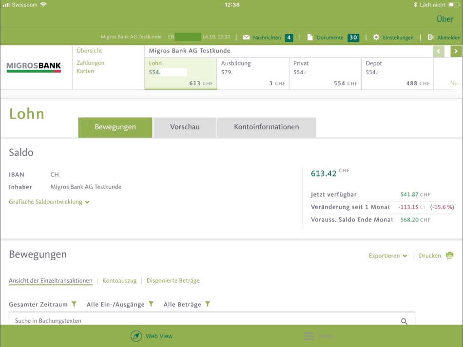 Migros Bank EBanking Tablet de Migros Bank AG (iOS Aplicaciones