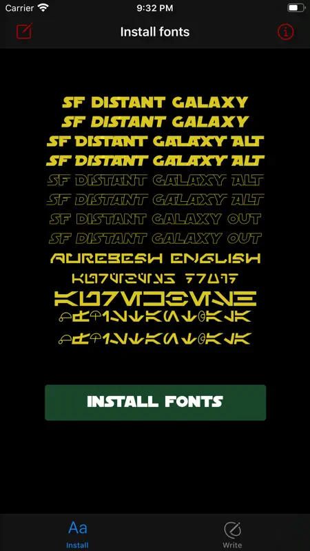 Fonts for Star Wars theme screenshot 1 of 2