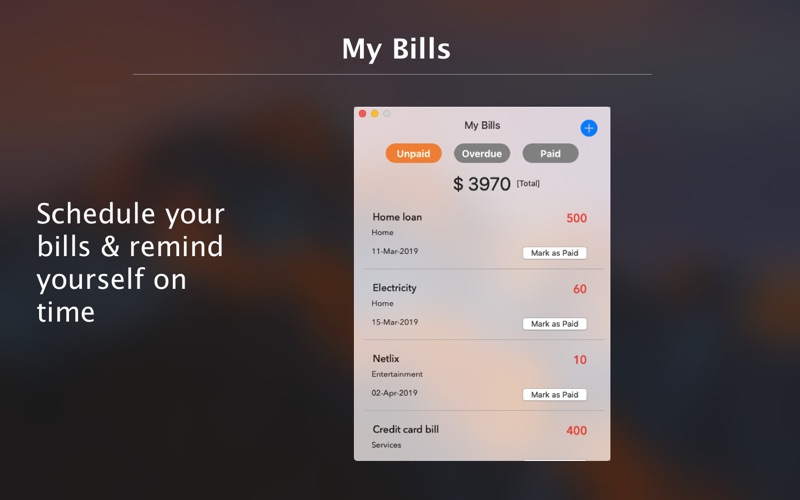 Screenshot #1 pour NoDues - Bill Reminder