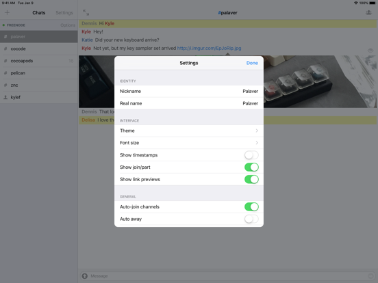 Screenshot #6 pour Palaver IRC