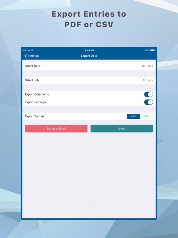 Hours and Pay Tracker: TimeLog iPad screenshot 4 - Business app