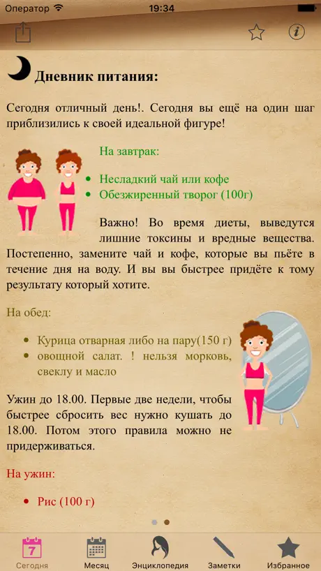 Диета и дневник питания на год