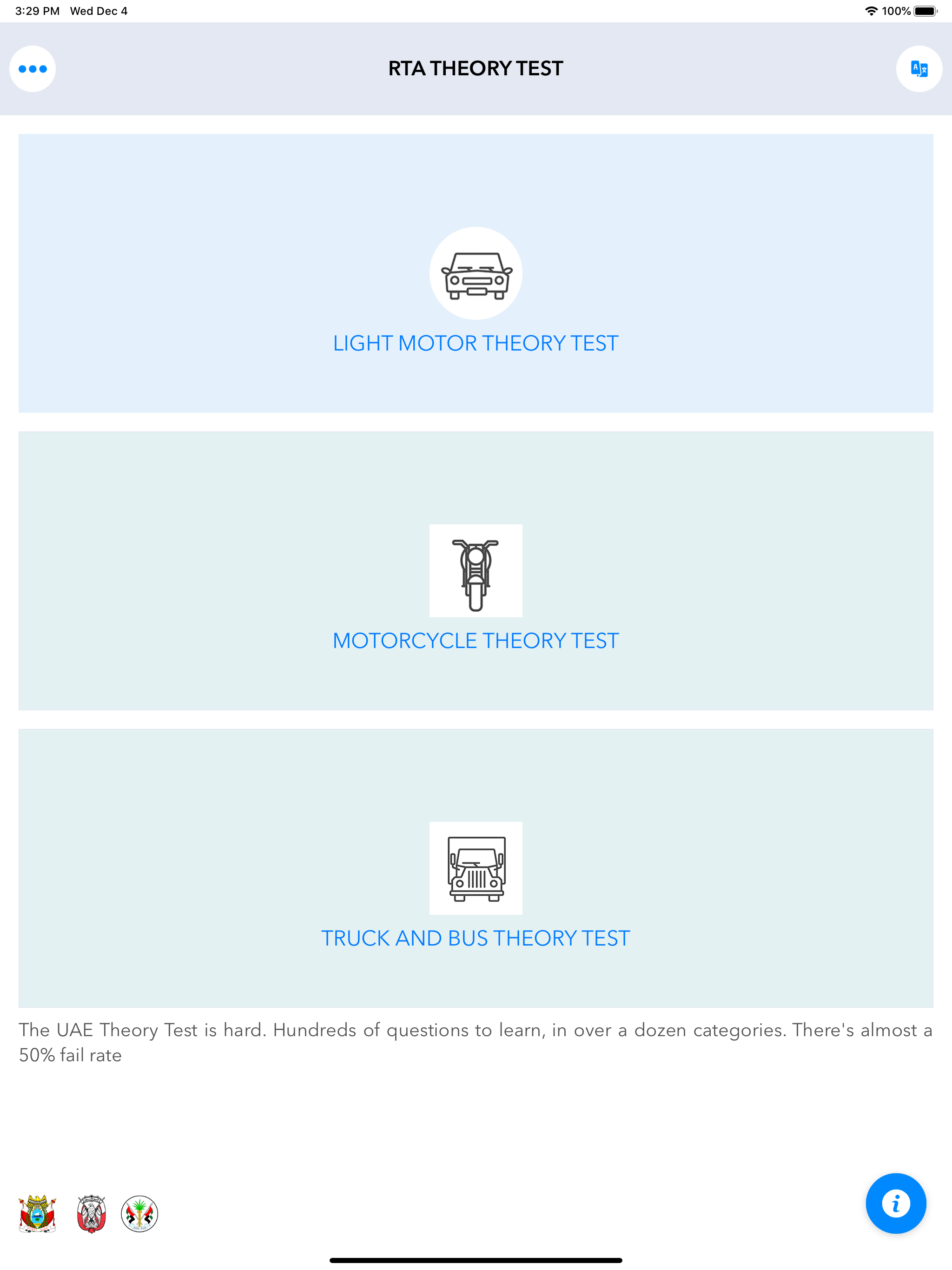 RTA Theory Test 2024