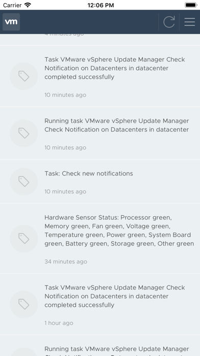 vSphere Mobile Client Screenshot