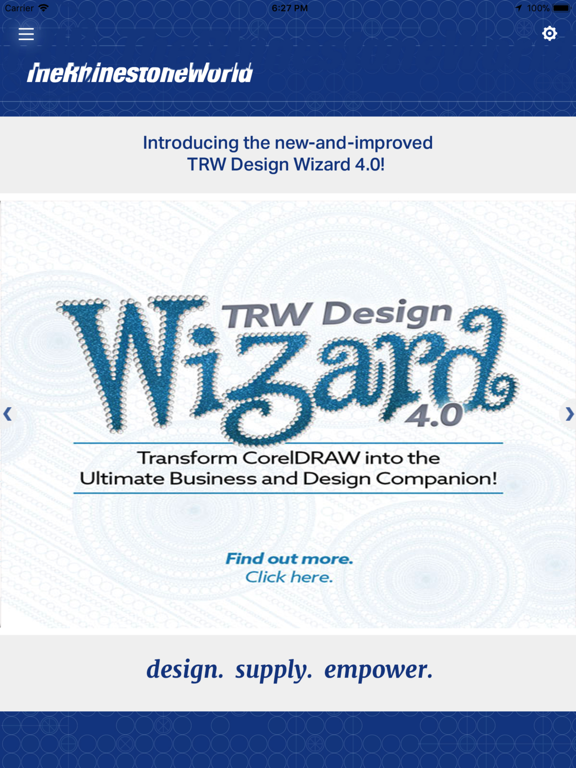 The Rhinestone World iPad screenshot 1 - Business app