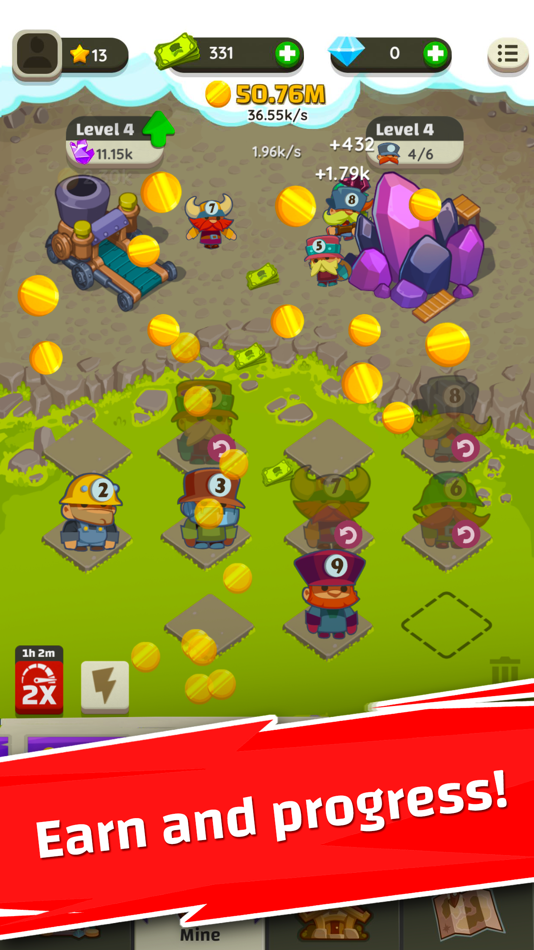 #2. Merge Miners: Idle Tycoon (iOS) Podle: Tatem Games Ltd