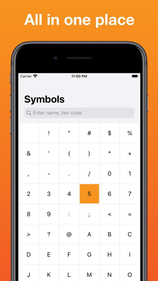 #1. Symbols – all characters (iOS) Podle: Alexandr Nadtoka