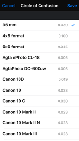 Field Tools (Depth of Field) screenshot