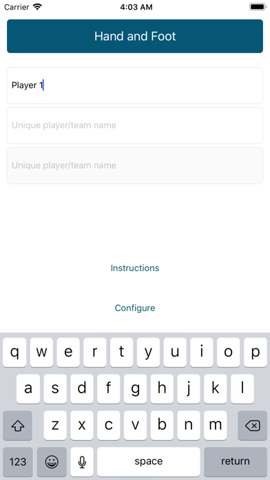 Hand and Foot Calculator Screenshot