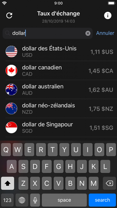 Screenshot #3 pour Taux de change Change devise