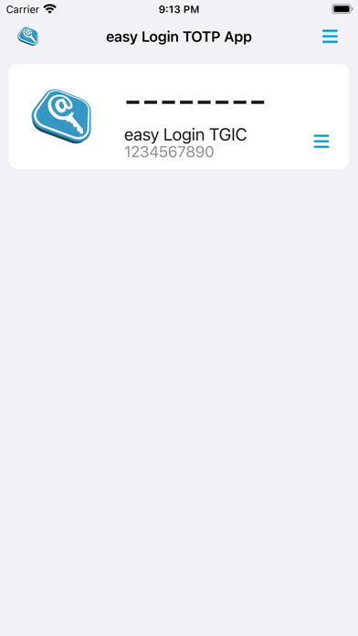 easy Login TOTP App Screenshot