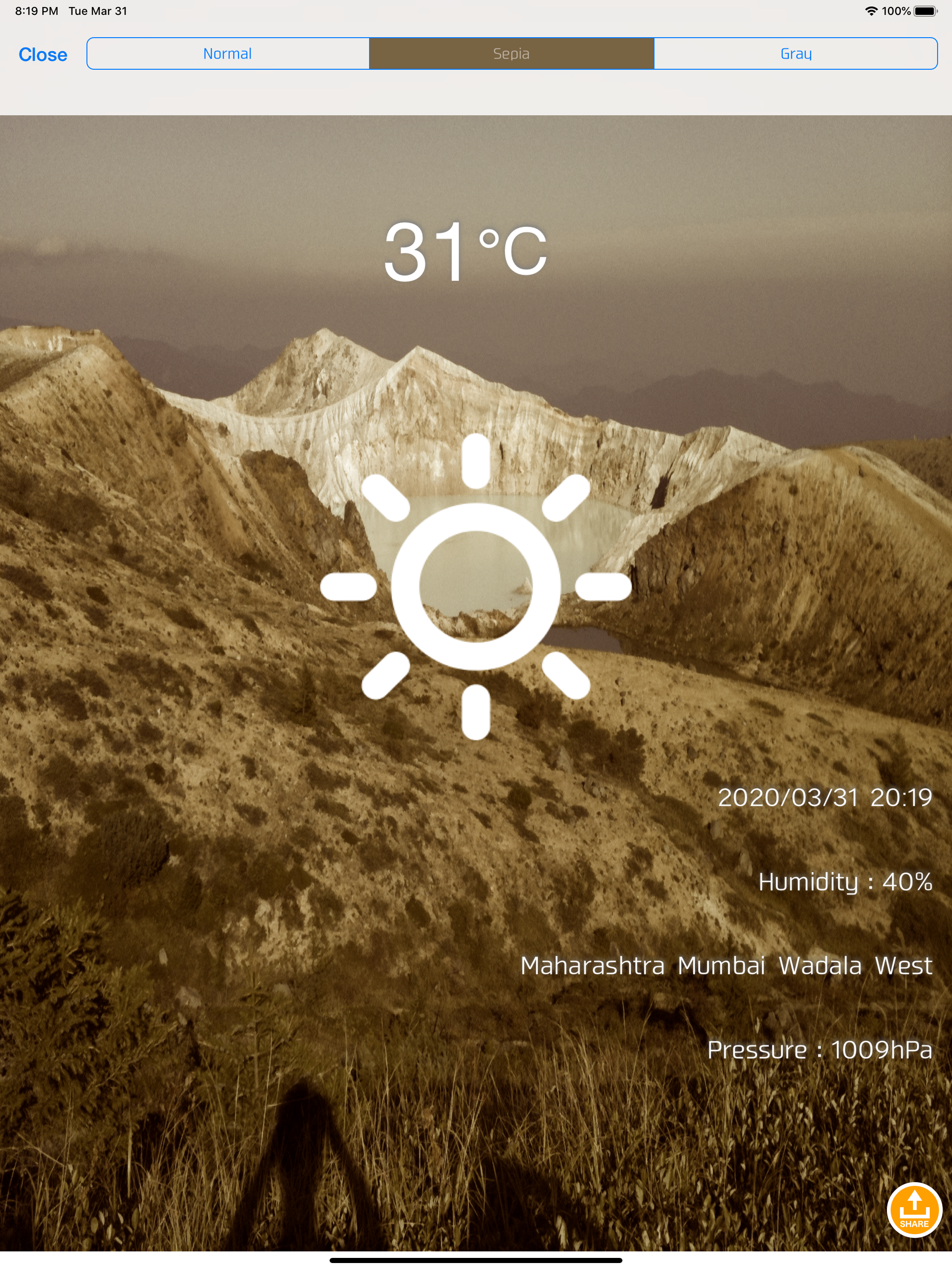 Transparent Thermometer