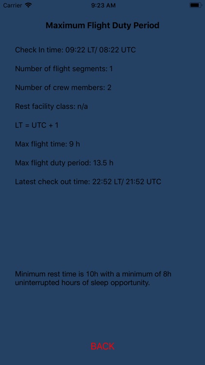 Flight Duty Calculator (FAA)