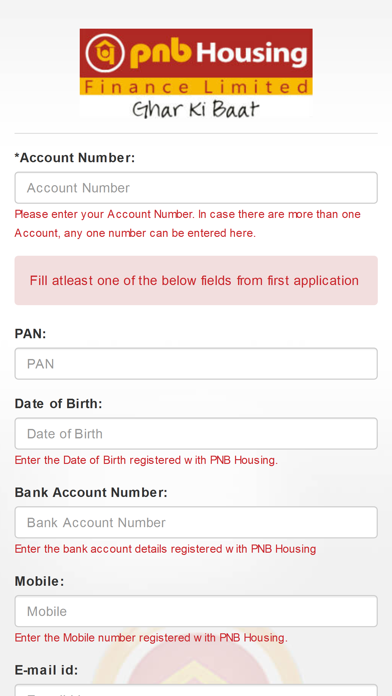 PNB Housing Customer Portal Screenshot