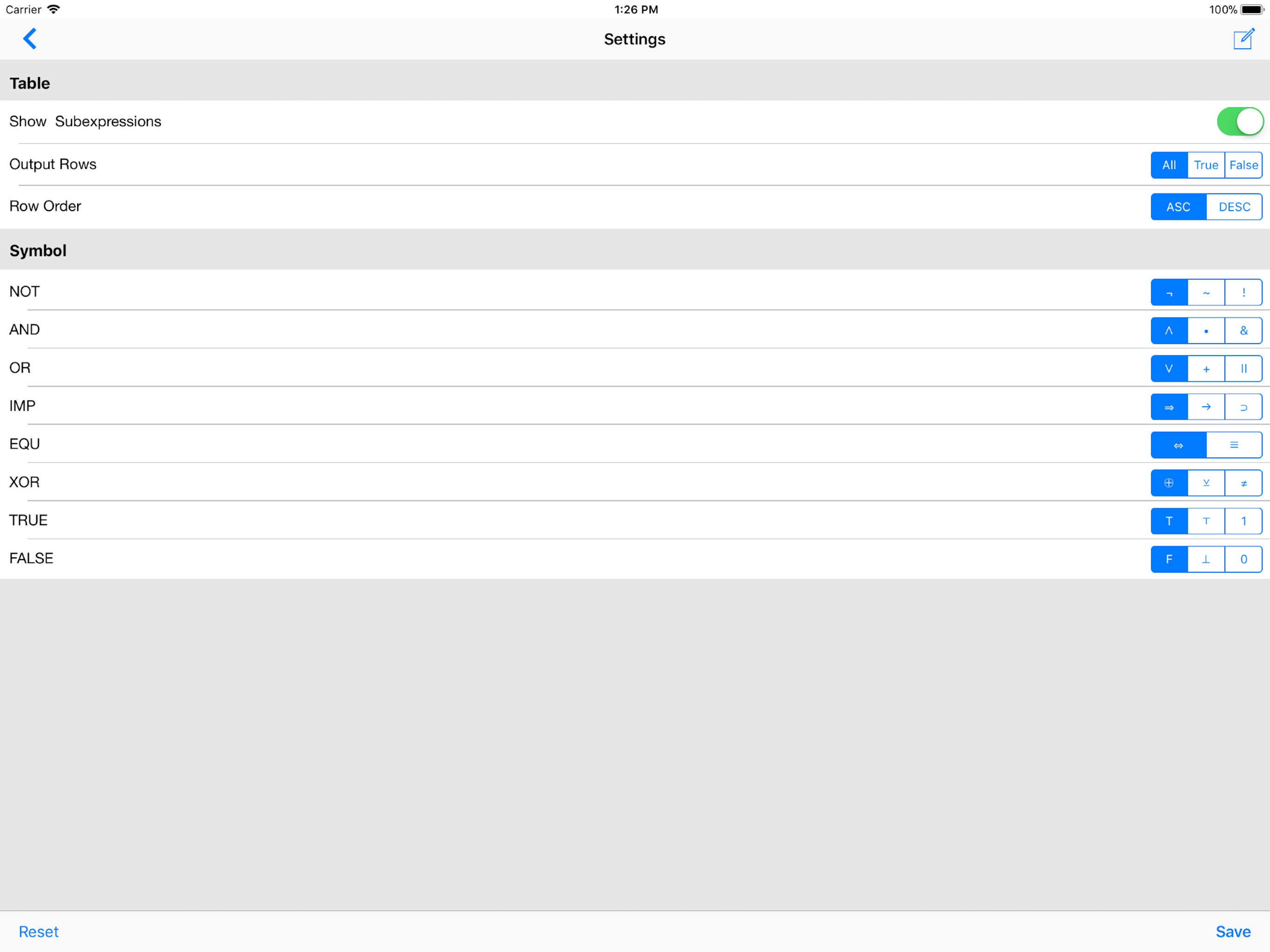 Truth Table Builder screenshot 9