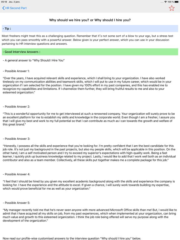 Interview Guid 2020 Q / A iPad screenshot