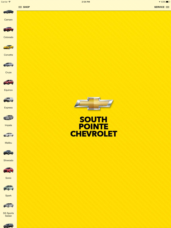 South Pointe Chevrolet iPad screenshot 1 - Shopping app
