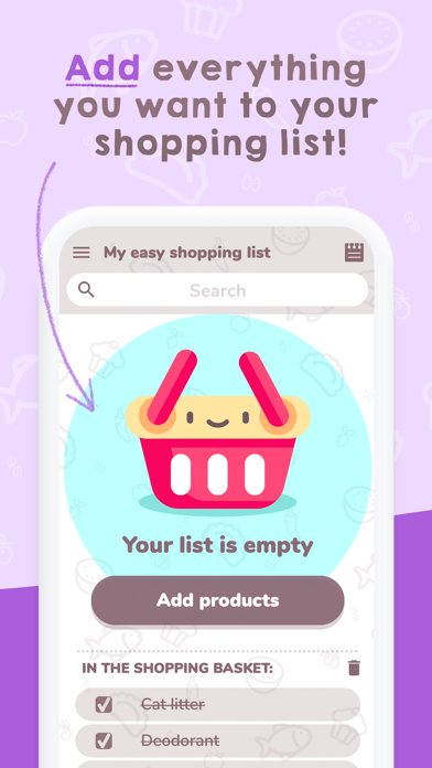 Easy Shopping List. Screenshot