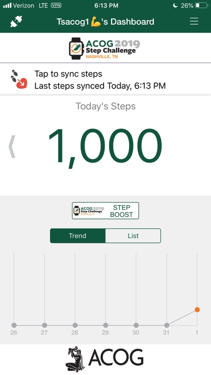 ACOG 2019 Step Challenge screenshot-3