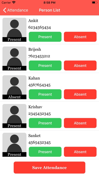 Attendance Register App