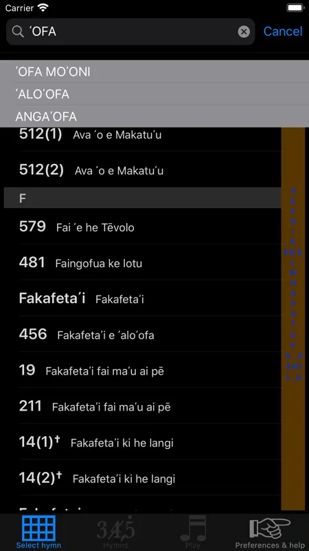 Tongan hymns FWC screenshot 2 of 6