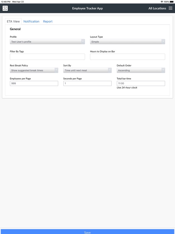 EmployeeMetrics ETA iPad screenshot 7 - Business app