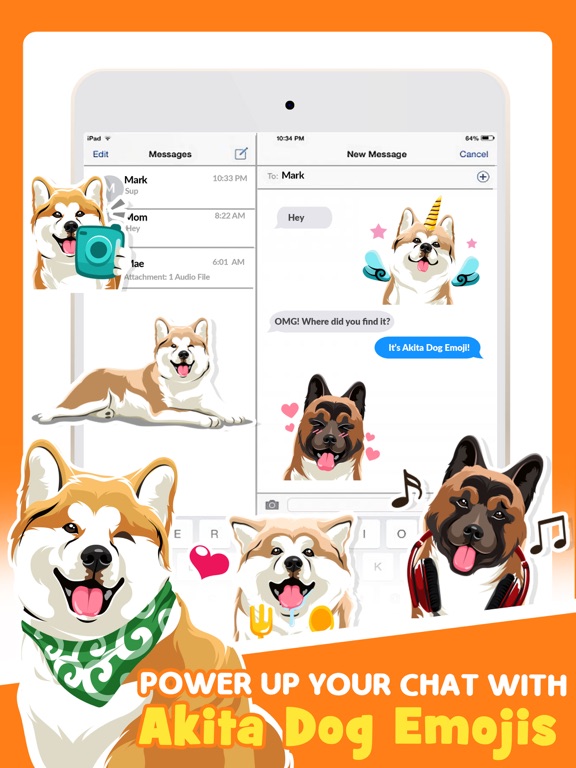 Screenshot #6 pour Akita Dog Animated Sticker App