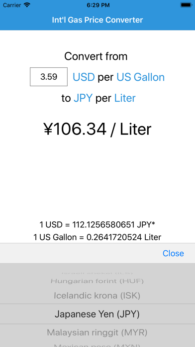 Screenshot #2 pour Int'l Gas Price Converter