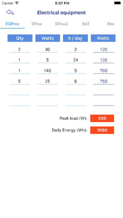 Screenshot #1 pour PV Calculator - off grid