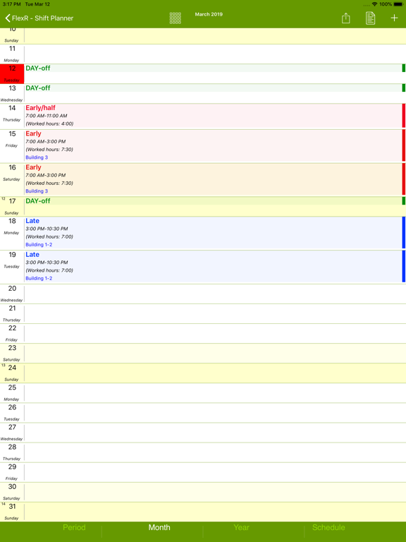 FlexR (Shift planner) iPad screenshot 6 - Business app