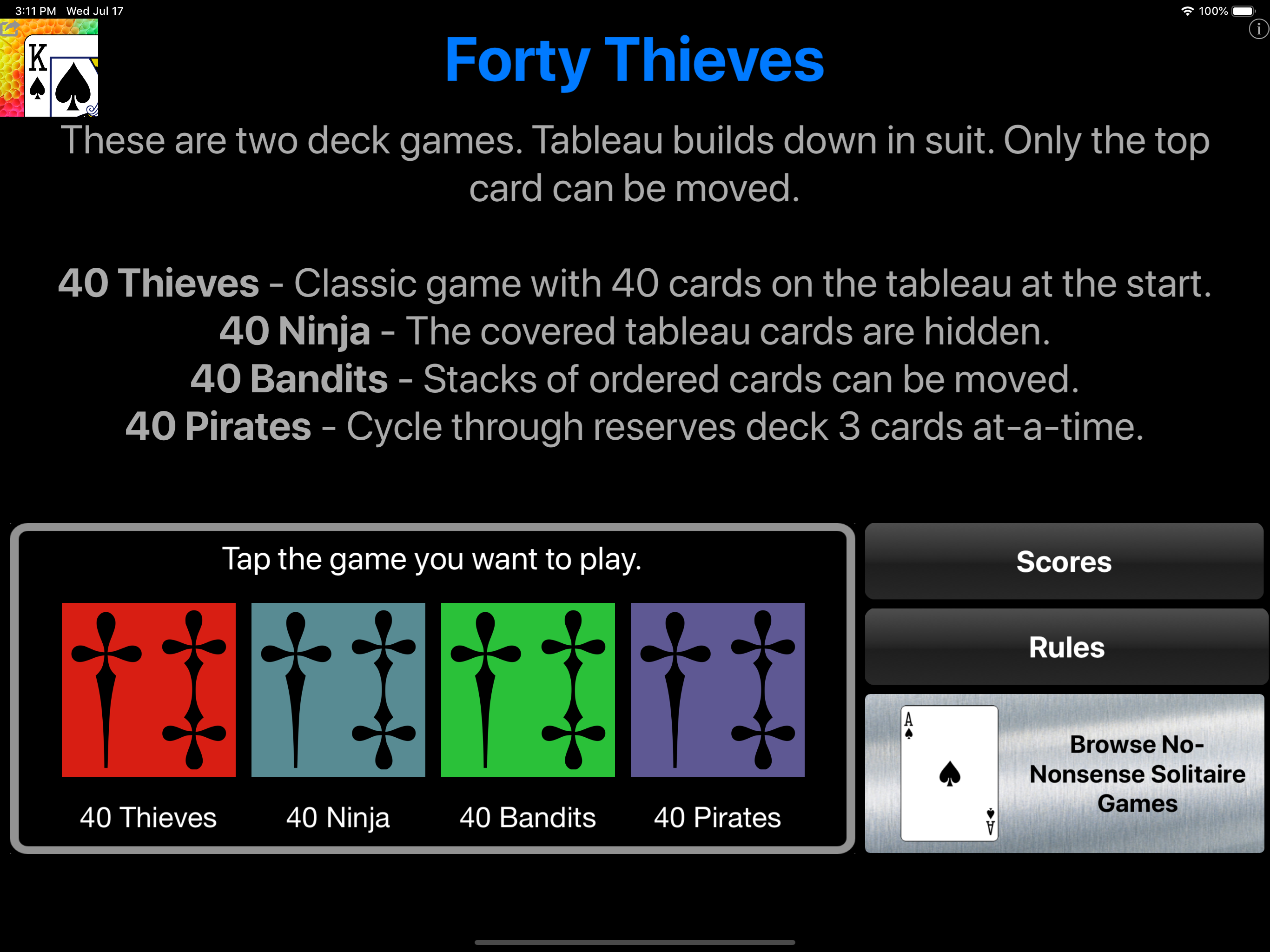 40 Thieves Solitaire screenshot 6