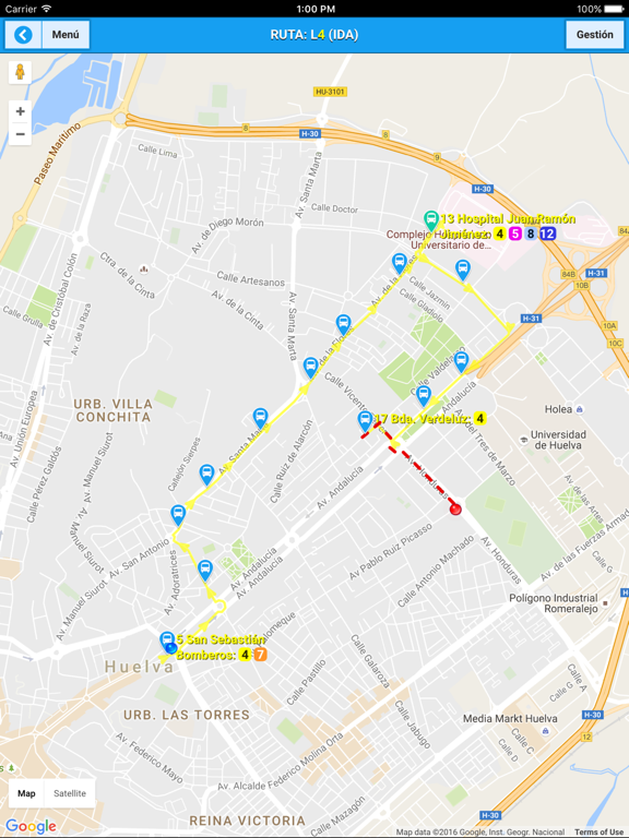 APPEMTUSA - Huelva iPad screenshot 4 - Navigation app