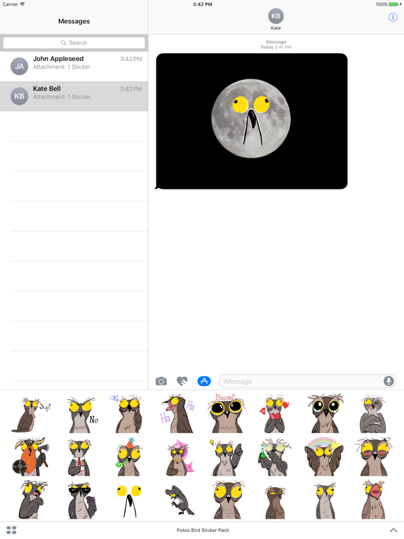 Potoo Bird Sticker Pack iPad screenshot 5 - Stickers app