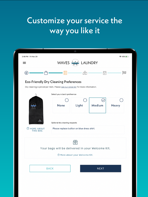 Waves Laundry iPad screenshot 5 - Lifestyle app