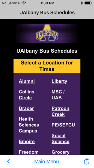 UAlbany Bus Schedules and Map iPhone screenshot 2 - Travel app