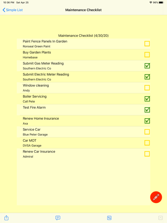 Simple List iPad screenshot 5 - Productivity app
