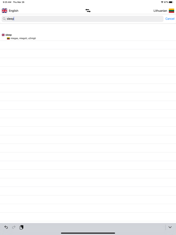 Screenshot #6 pour Lithuanian-English Dictionary