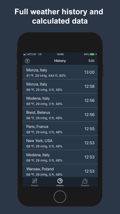 Screenshot #3 pour AirLab: Air Density & Altitude