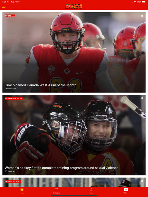 UCalgary Dinos iPad screenshot 1 - Sports app