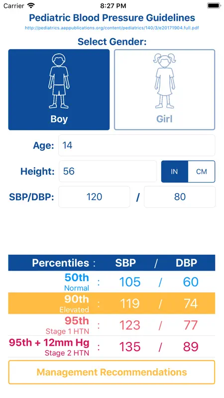 Pediatric Blood Pressure screenshot 2 of 4