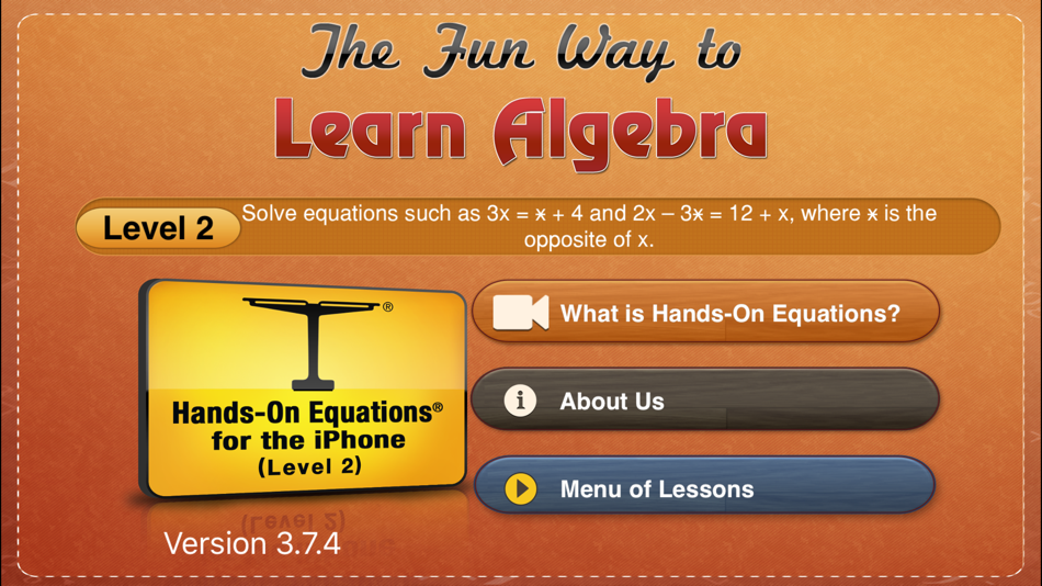 #1. Hands-On Equations 2 (iOS) 由: Hands On Equations