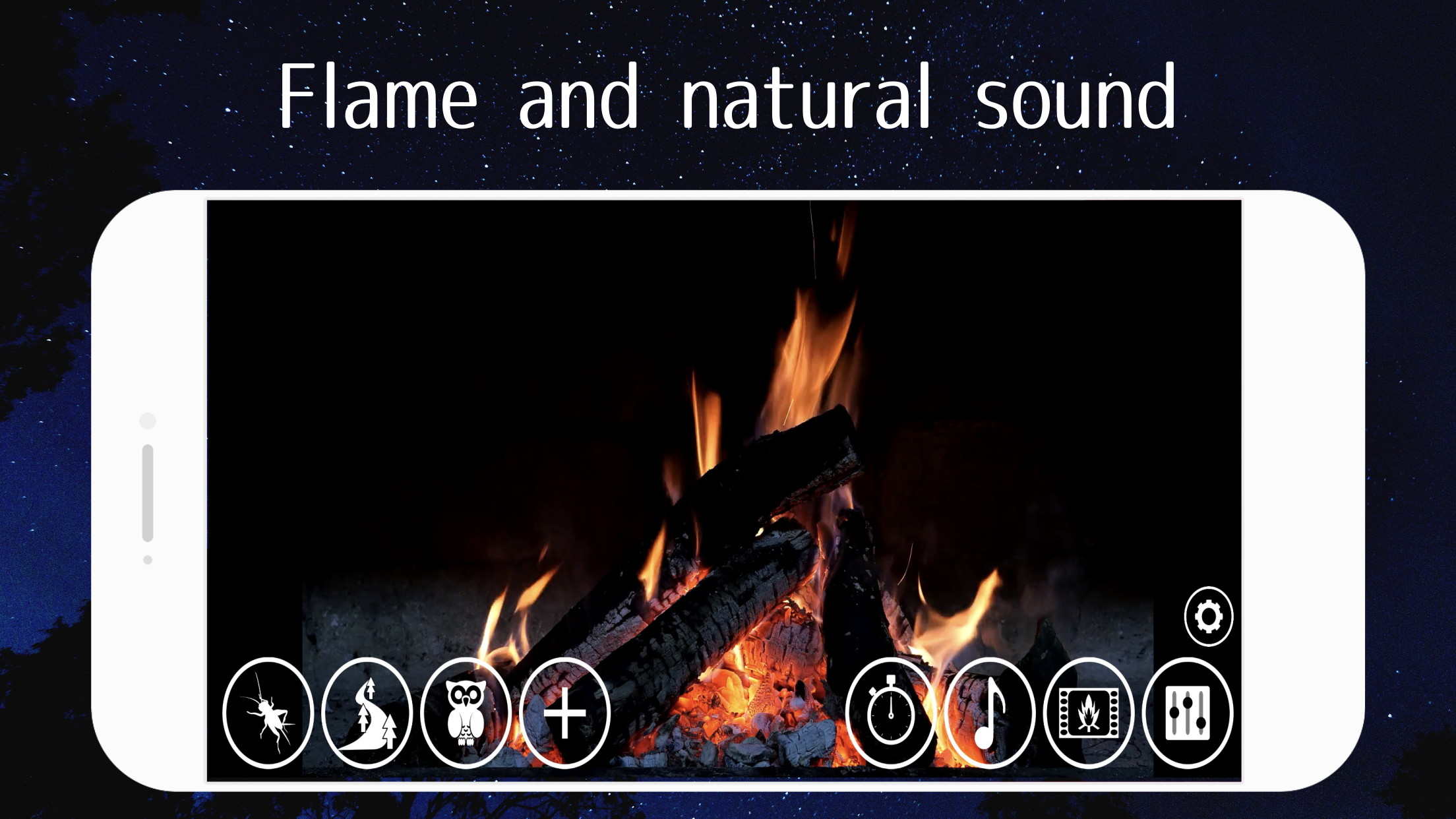 Healing fire and natural sound