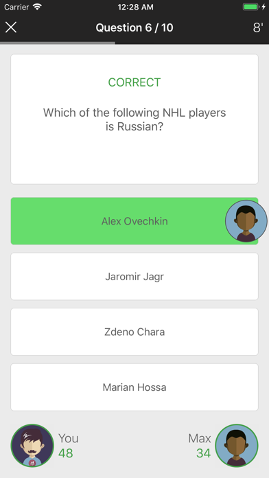 screenshot of Fan Quiz for NHL 2