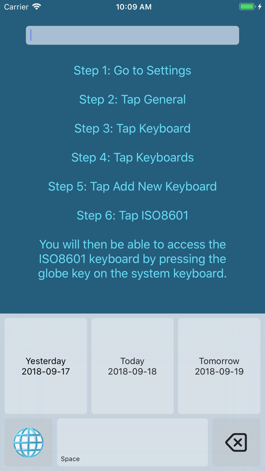 #2. ISO 8601 Keyboard (iOS) 由: Andrew Branagan