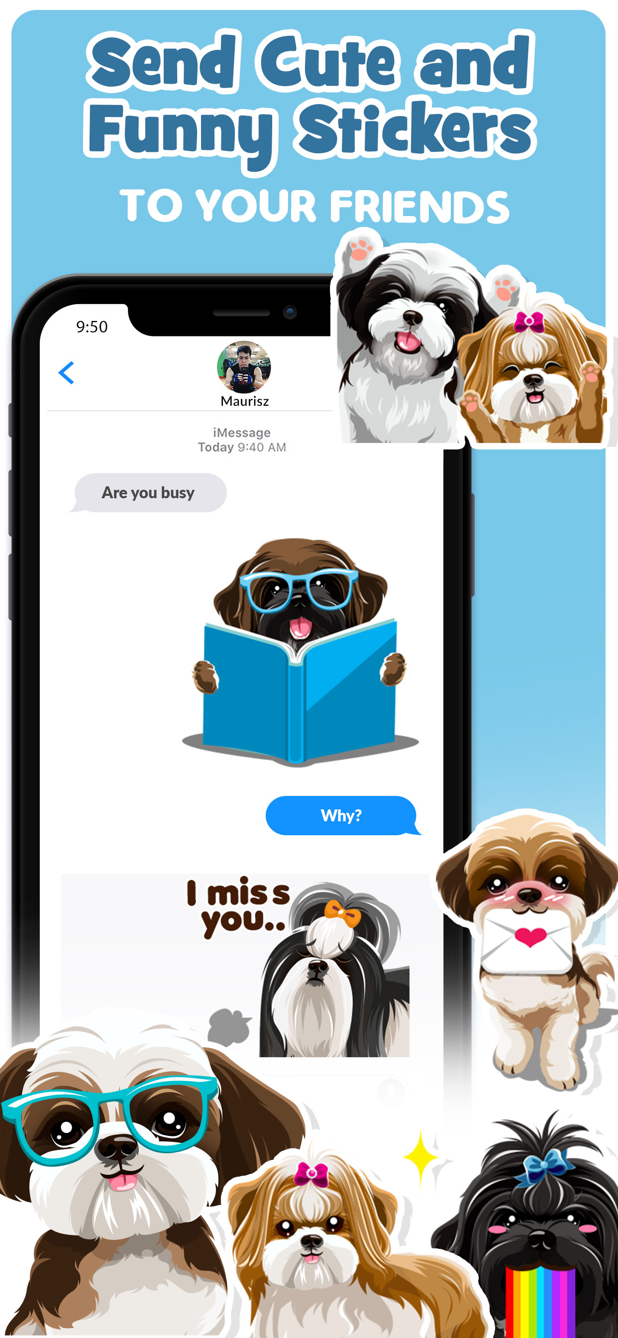 Shih Tzu Dog Emojis Stickers