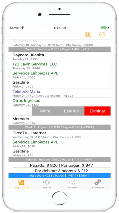 Screenshot #1 pour JBudget - Presupuesto Familiar