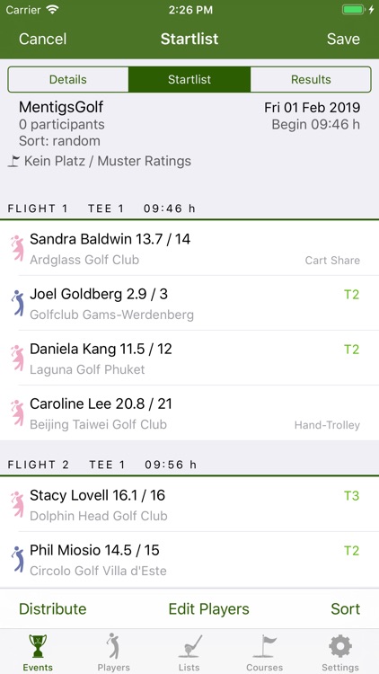 Golf Startlist Generator screenshot-3