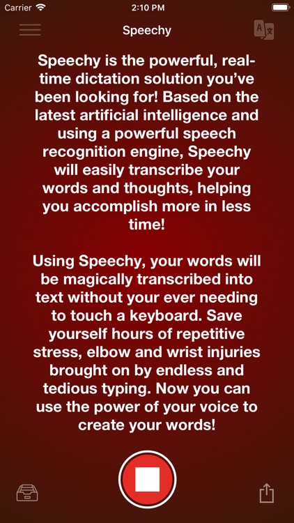 Voice Dictation - Speechy screenshot-0
