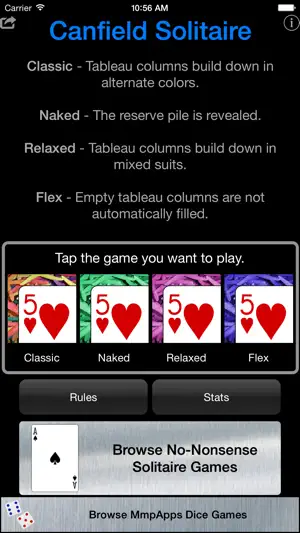 Canfield Solitaire - Classic screenshot 1